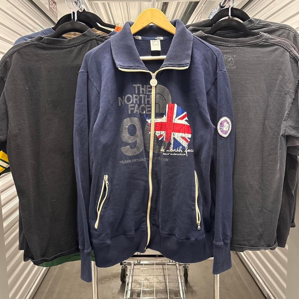 Sick Vintage 2000's The North Face Trans- Antartica England Flag Zip-Up Sweater